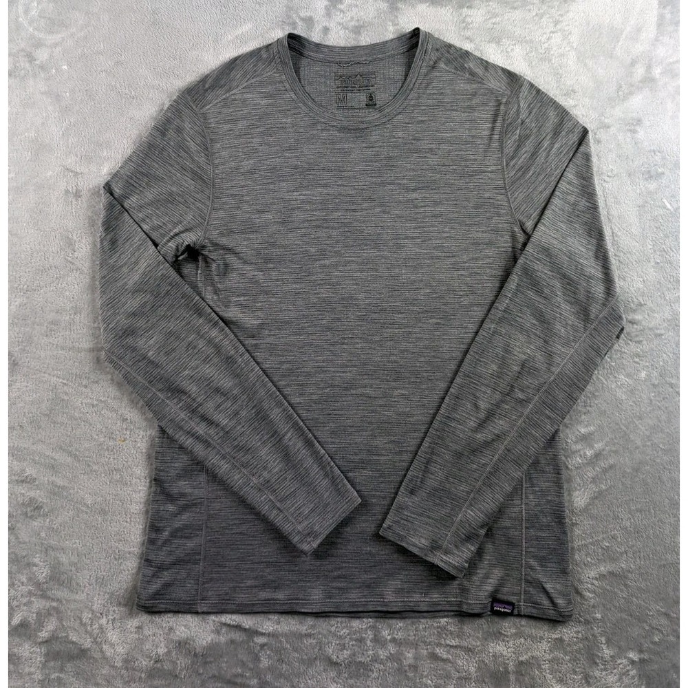 Patagonia Shirt Men Medium Gray Capilene Cool Lightweight Long Sleeve Tee Hiking